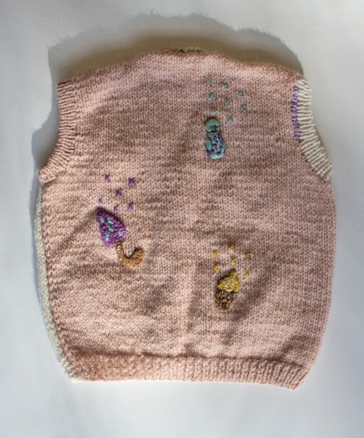 Chaleco Rosa y Beige // Talle 2