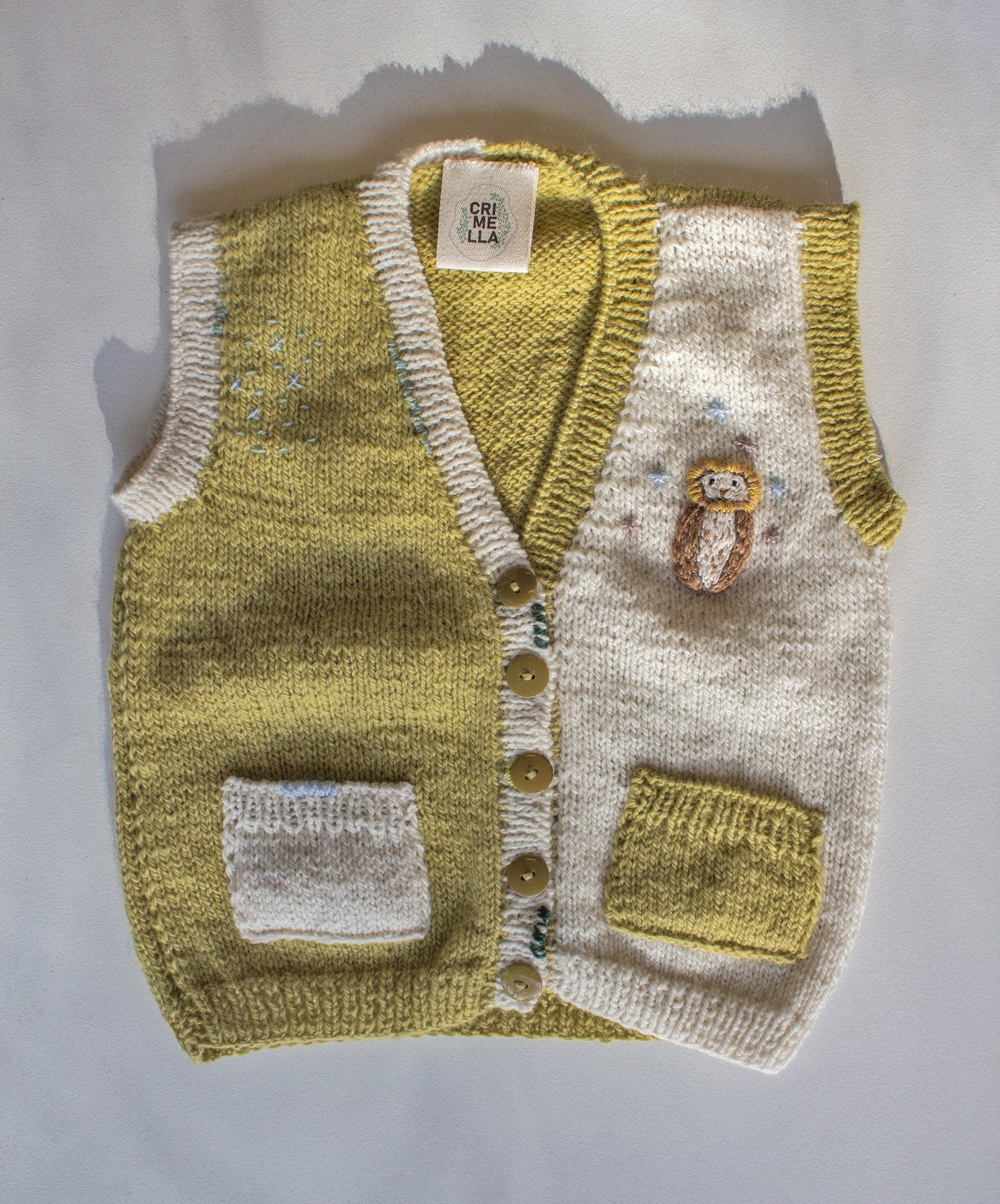 Chaleco Verde y Beige // Talle 4