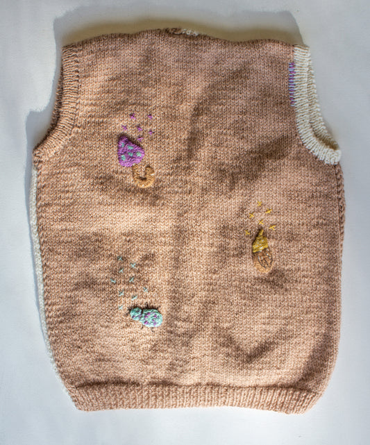 Chaleco Marrón y Beige // Talle 6