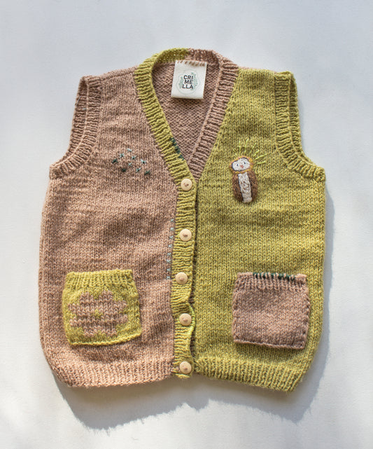 Chaleco Marrón y Verde // Talle 4