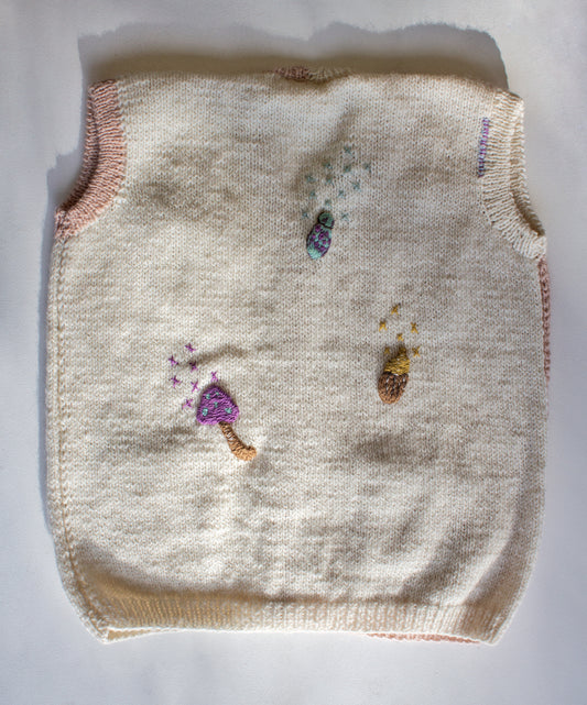 Chaleco Rosa y Beige // Talle 8