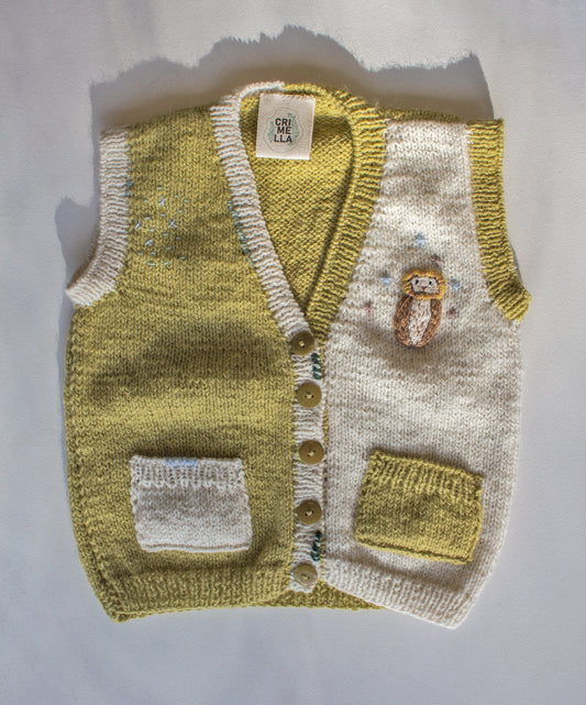 Chaleco Verde y Beige // Talle 4